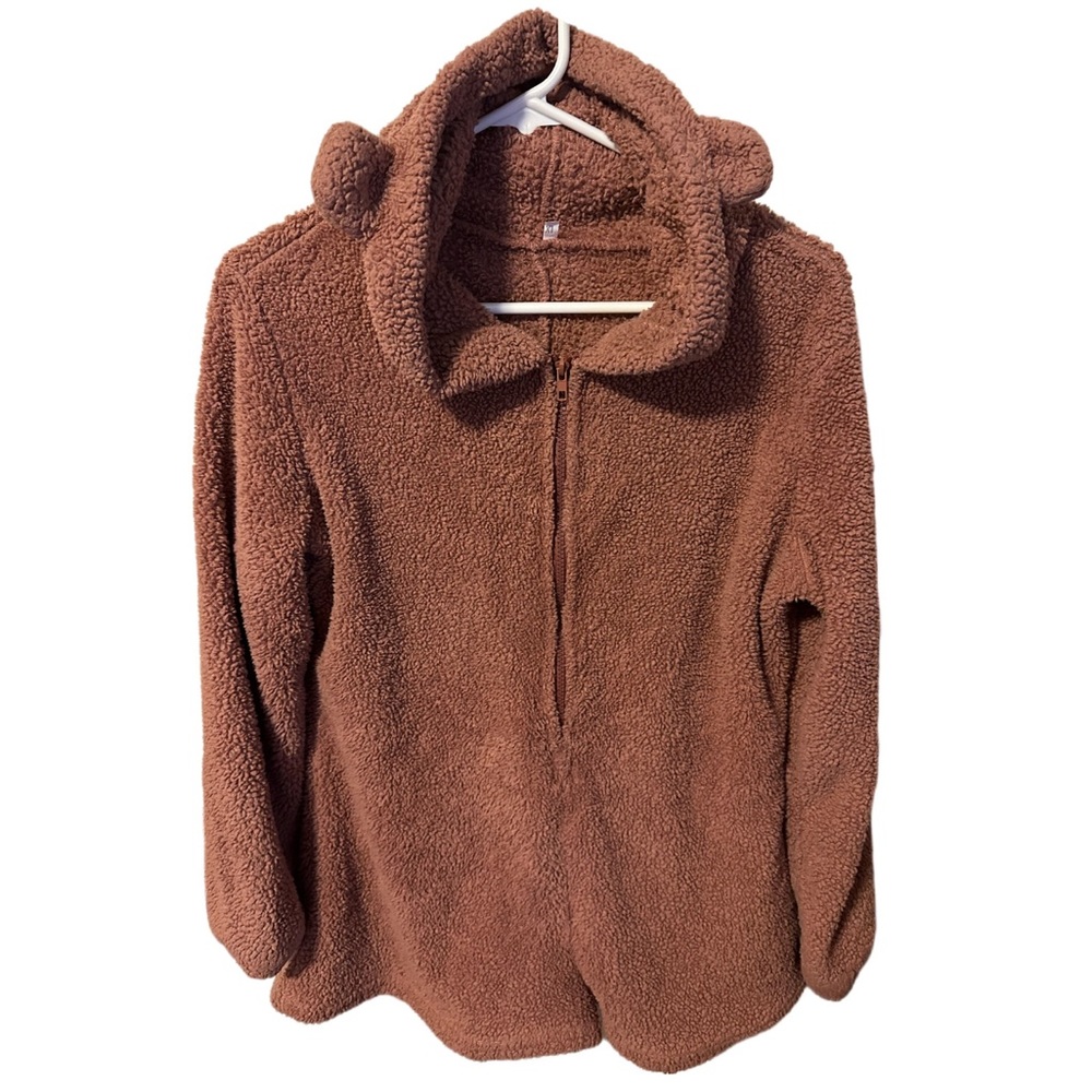 Women Bear Fleece Romper Onesie PAJAMAS 🐻❤️